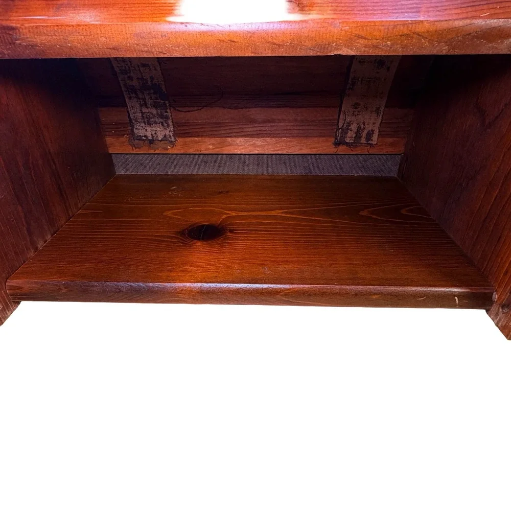 Vintage Wooden Roll Top Bread Box Kitchen Counter Storage Farmhouse Brown MCM